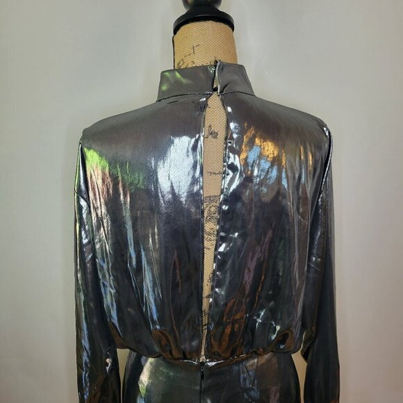 ZARA FOIL Metallic MINI DRESS MEDIUM - Picture 3 of 9